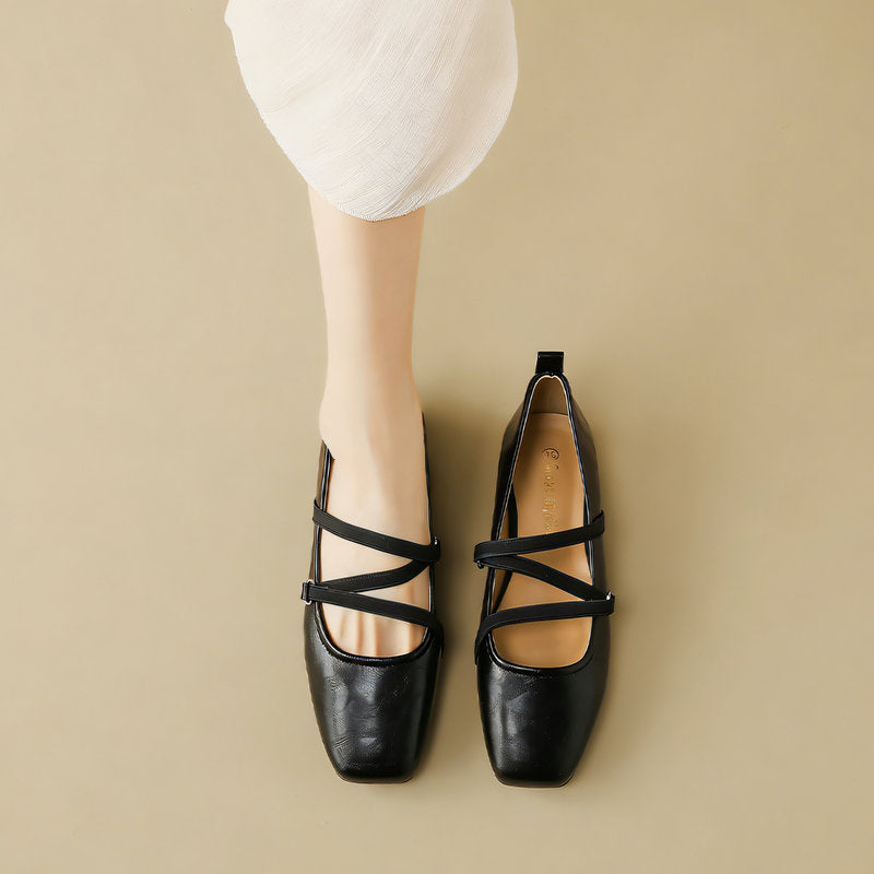 【l’aise】Everyday Elegance クロスリボーン ローファー