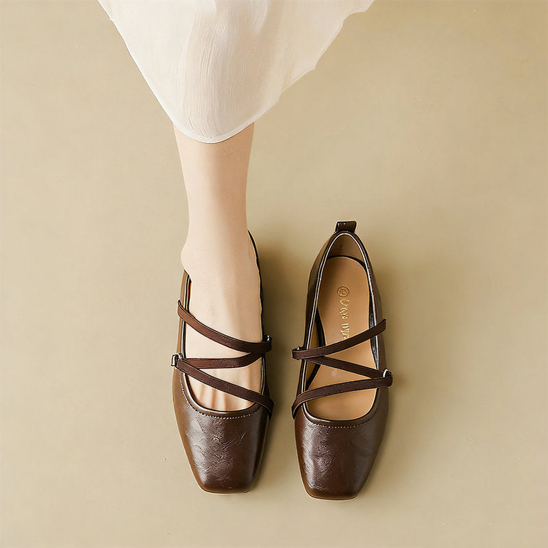 【l’aise】Everyday Elegance クロスリボーン ローファー