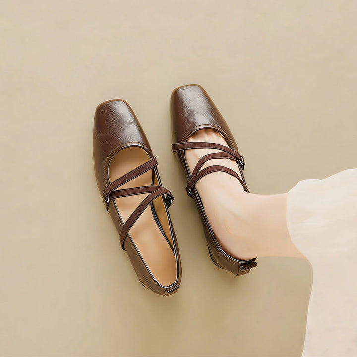 【l’aise】Everyday Elegance クロスリボーン ローファー