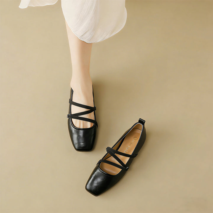 【l’aise】Everyday Elegance クロスリボーン ローファー