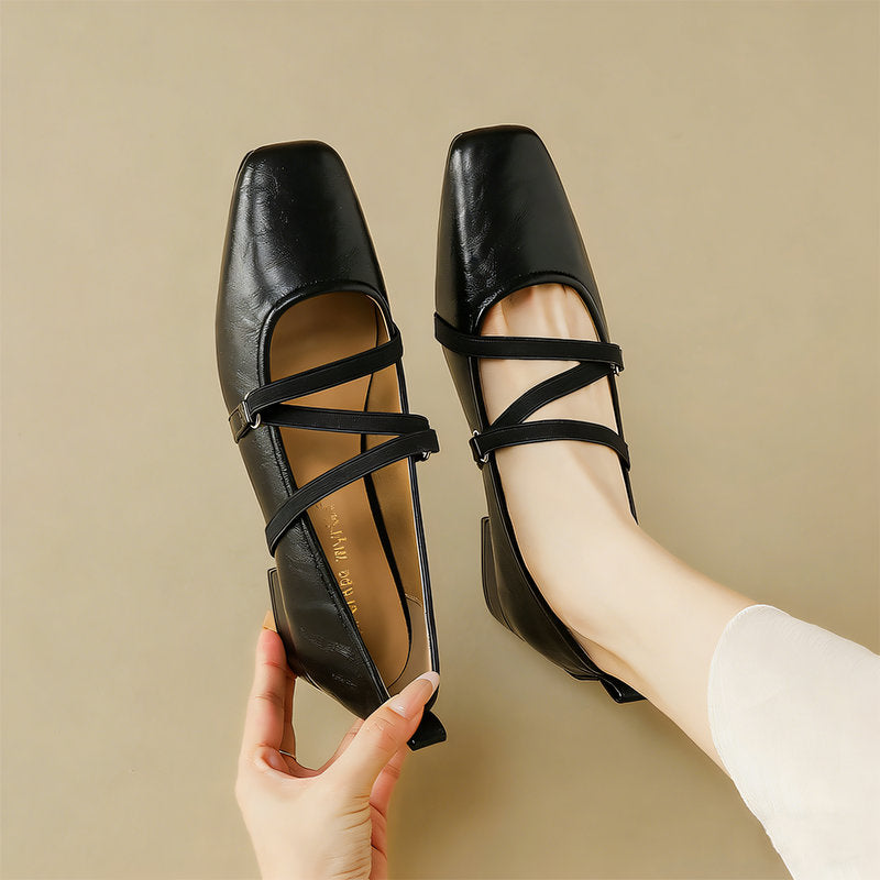 【l’aise】Everyday Elegance クロスリボーン ローファー