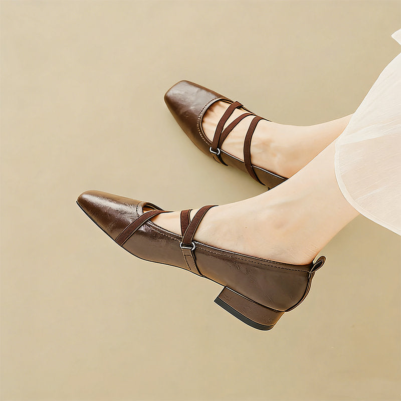 【l’aise】Everyday Elegance クロスリボーン ローファー