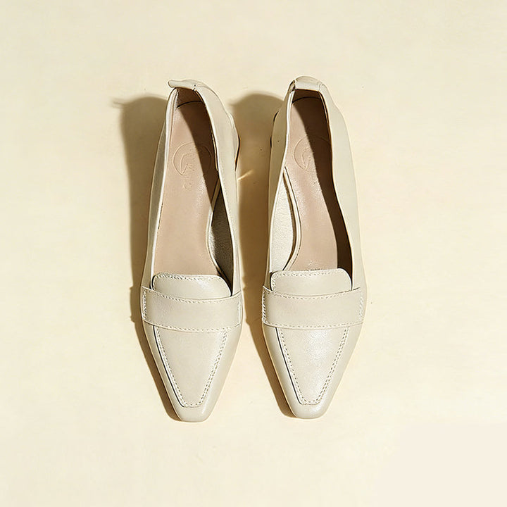 【l’aise】Everyday Elegance シルキークリーム ローファー