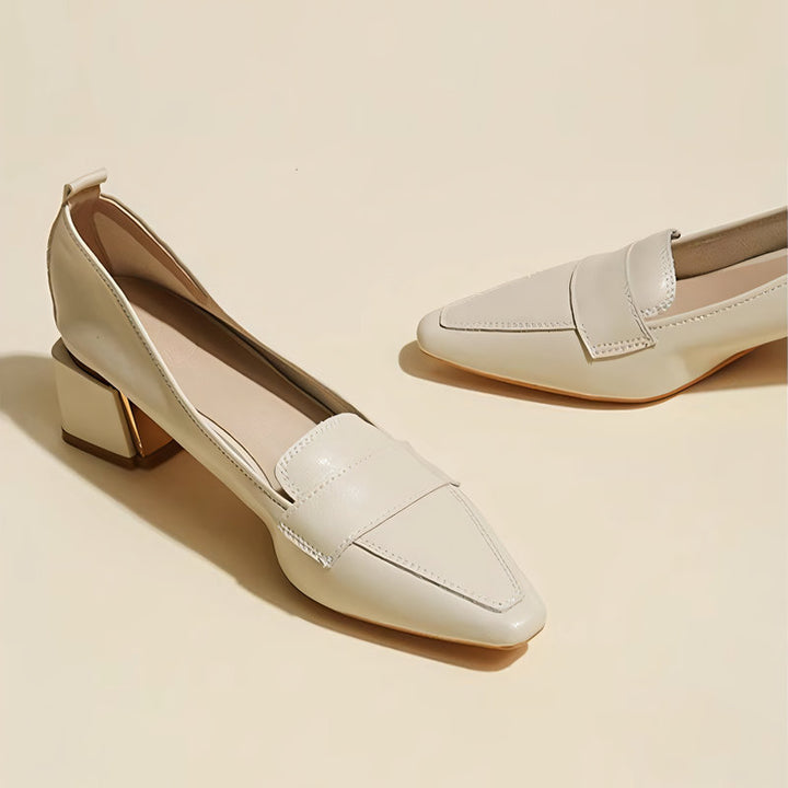 【l’aise】Everyday Elegance シルキークリーム ローファー