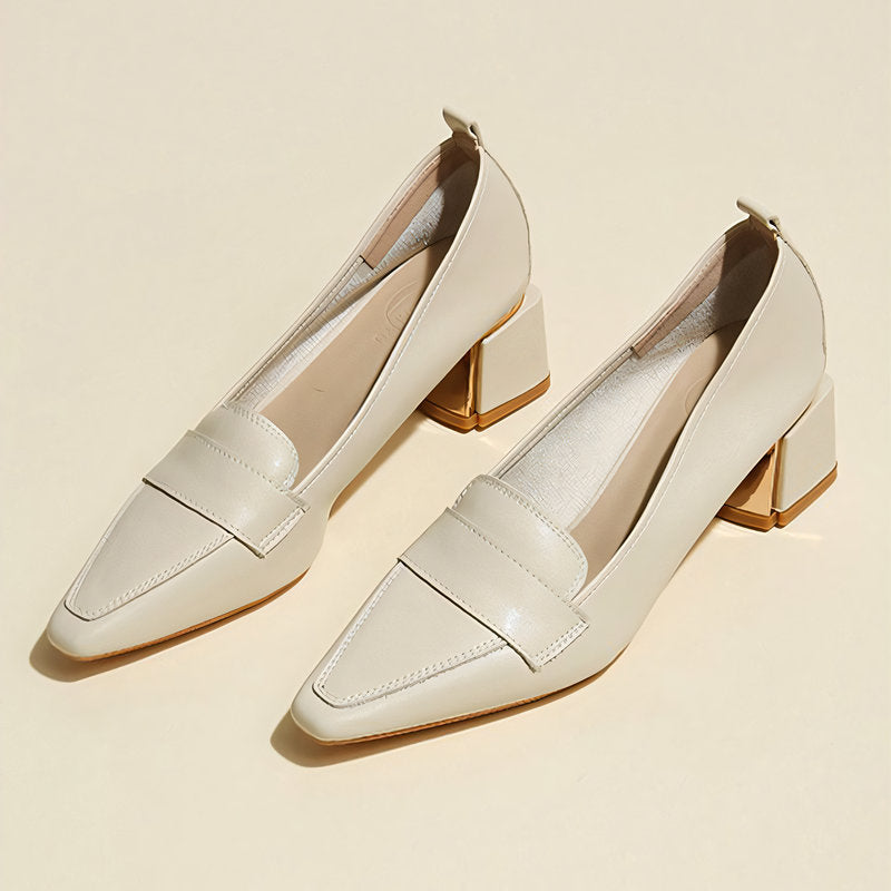 【l’aise】Everyday Elegance シルキークリーム ローファー