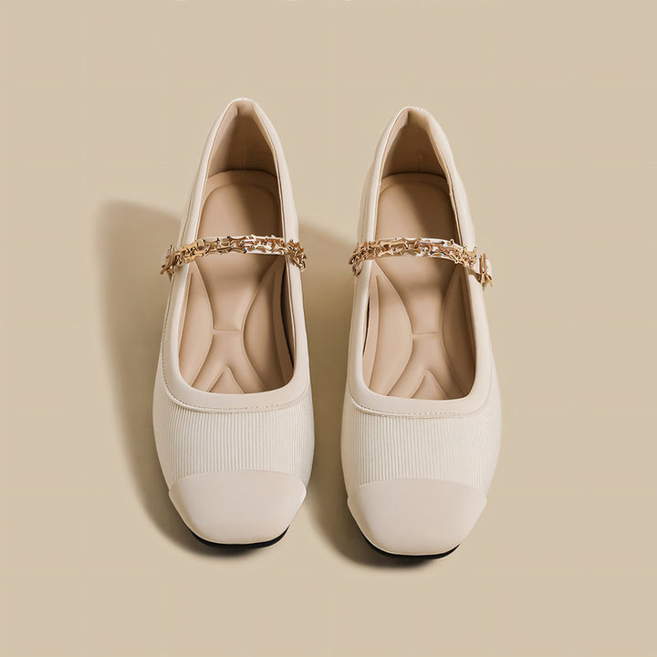 【l’aise】Chic Moments ゴールドチェーン ローファー