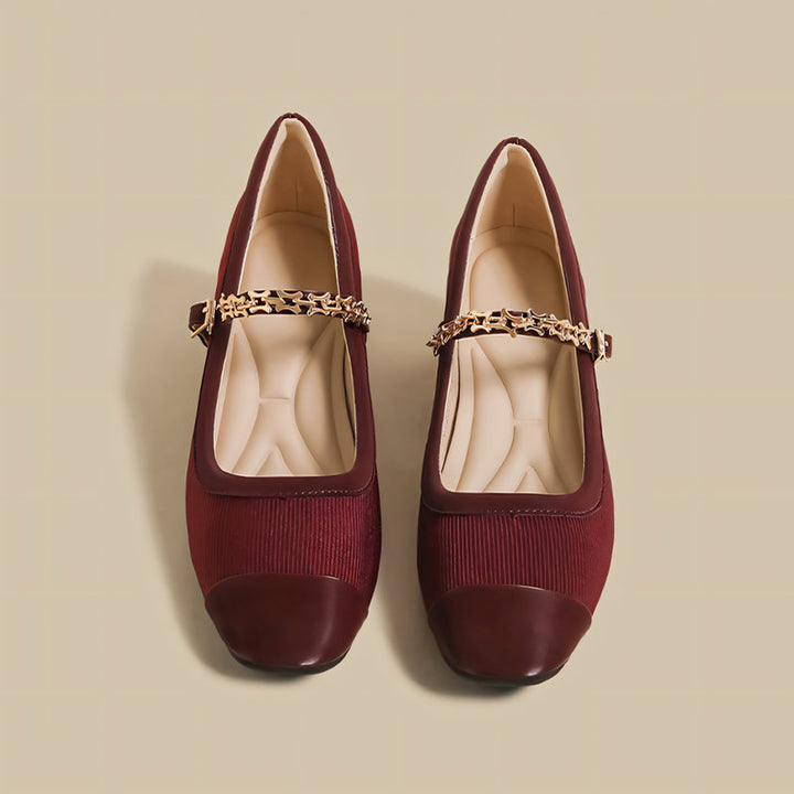 【l’aise】Chic Moments ゴールドチェーン ローファー