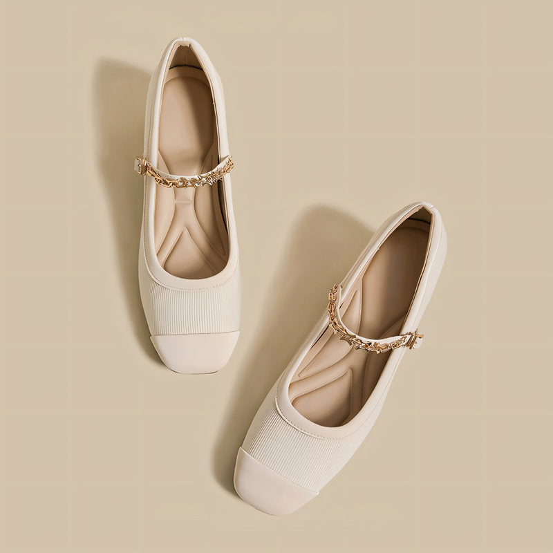 【l’aise】Chic Moments ゴールドチェーン ローファー