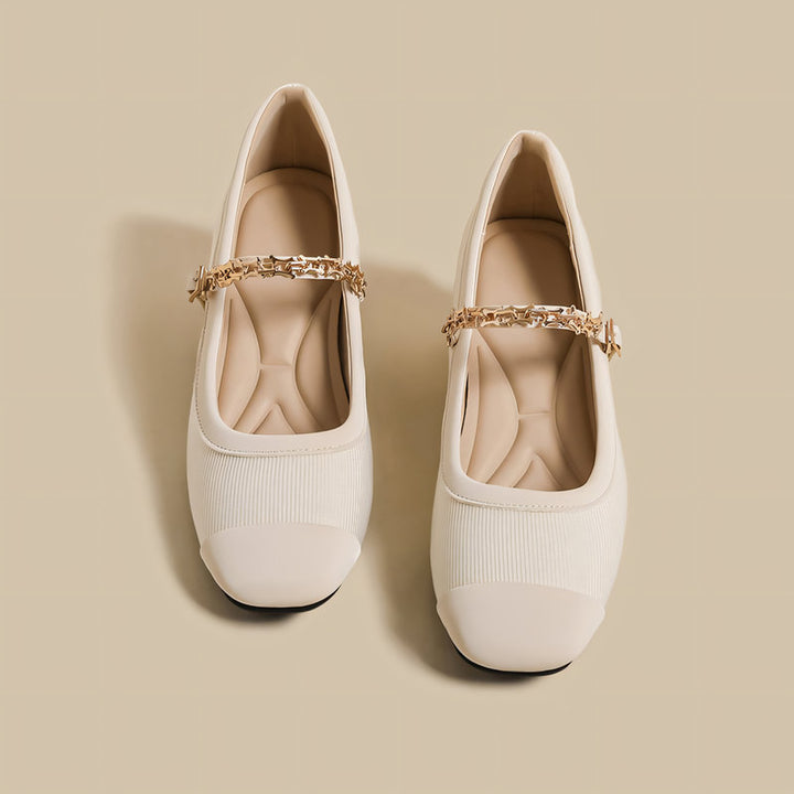 【l’aise】Chic Moments ゴールドチェーン ローファー