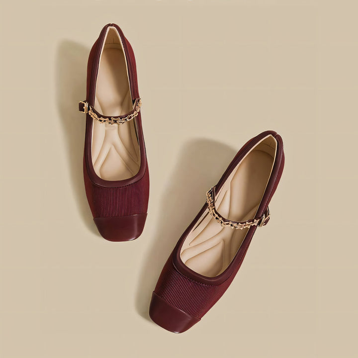 【l’aise】Chic Moments ゴールドチェーン ローファー