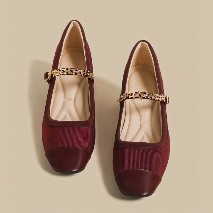 【l’aise】Chic Moments ゴールドチェーン ローファー