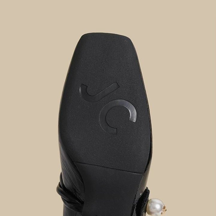 【l’aise】Chic Moments パール アンクルストラップ ローファー