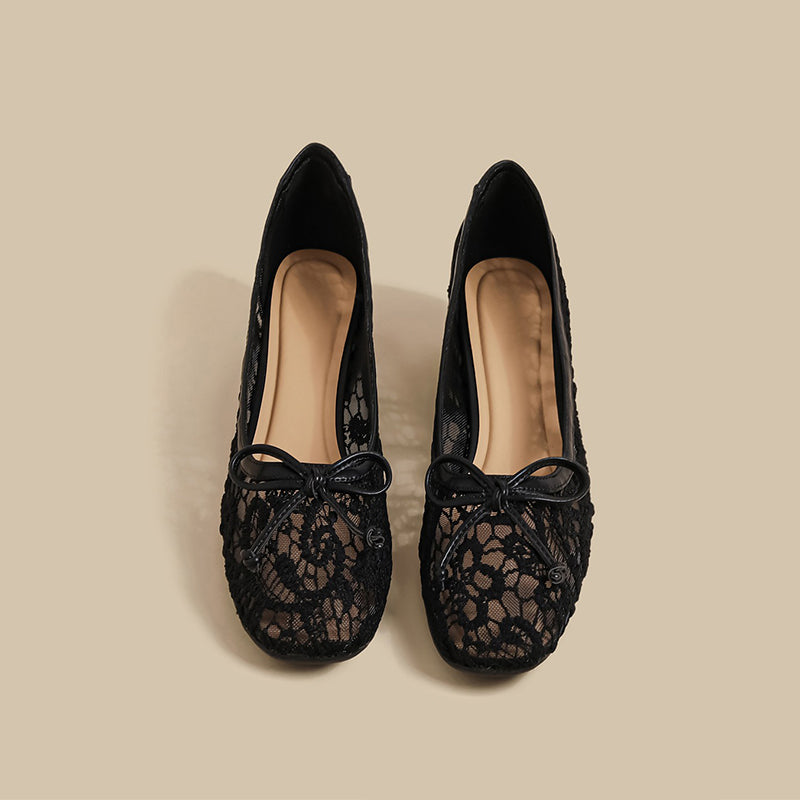 【l’aise】Chic Moments レースリボン ローファー