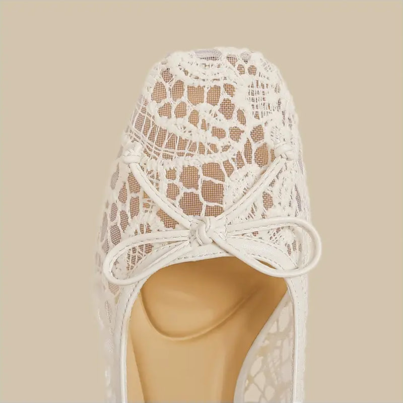 【l’aise】Chic Moments レースリボン ローファー