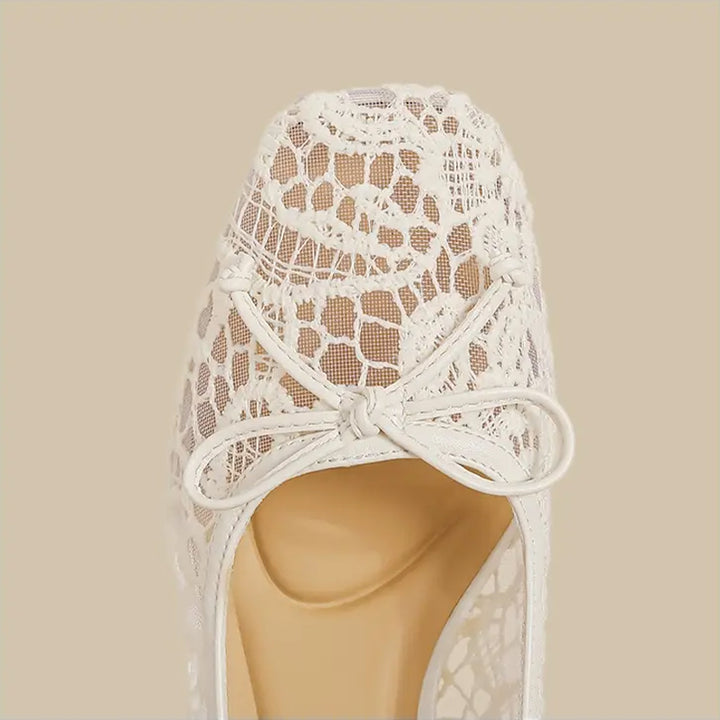 【l’aise】Chic Moments レースリボン ローファー