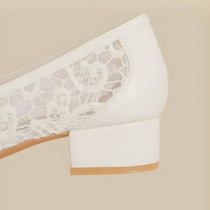 【l’aise】Chic Moments レースリボン ローファー