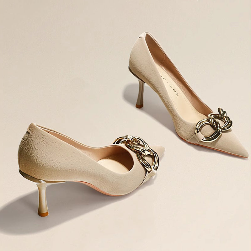 【l’aise】Chic Moments エトワールリング ポインテッドトゥ パンプス