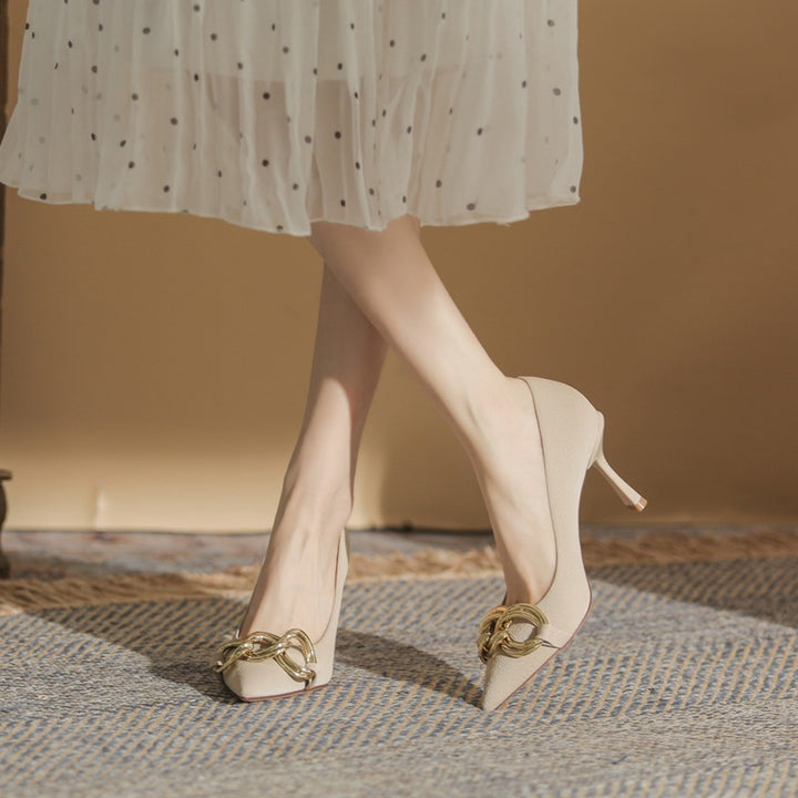 【l’aise】Chic Moments エトワールリング ポインテッドトゥ パンプス