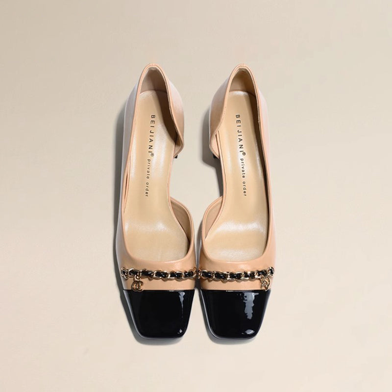 極美品 CIRCOLO1901 46 イタリア製 定価¥40,000程 楽パン パンプス ヌード ローヒール: 40mm, Andrea - Pumps Bright Skin