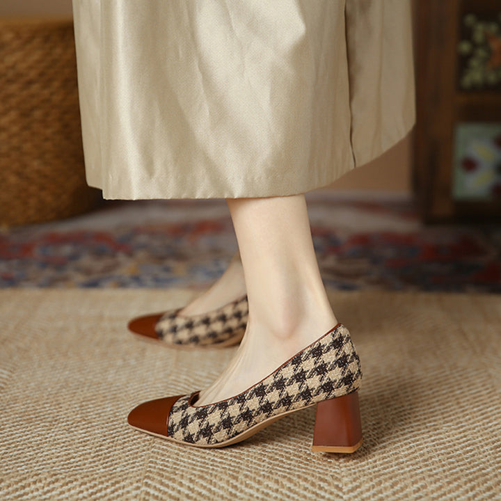【l’aise】Chic Moments チェック パンプス