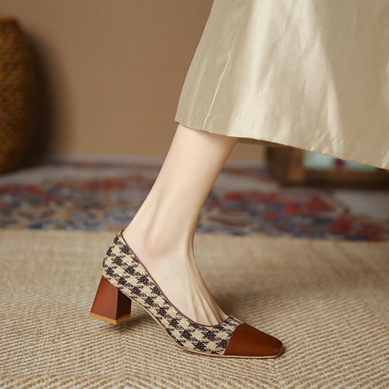 【l’aise】Chic Moments チェック パンプス