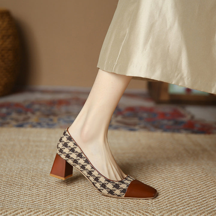 【l’aise】Chic Moments チェック パンプス