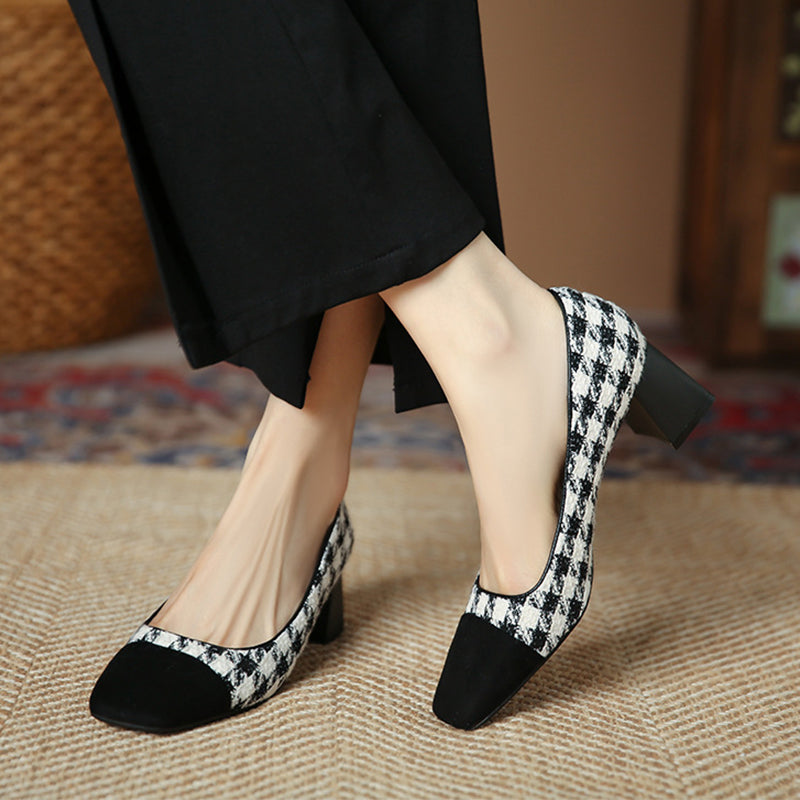 【l’aise】Chic Moments チェック パンプス