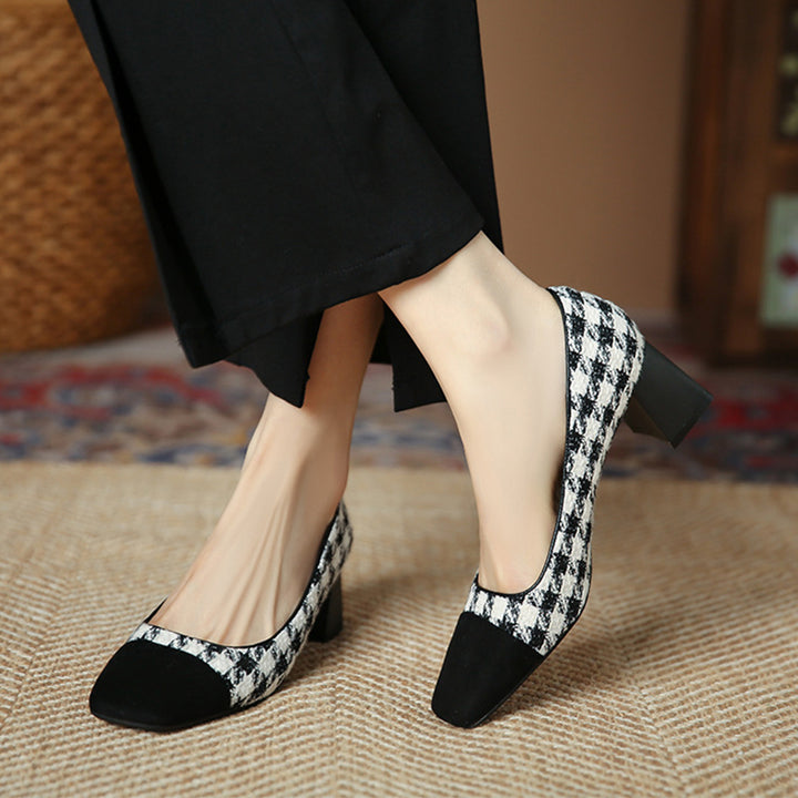【l’aise】Chic Moments チェック パンプス
