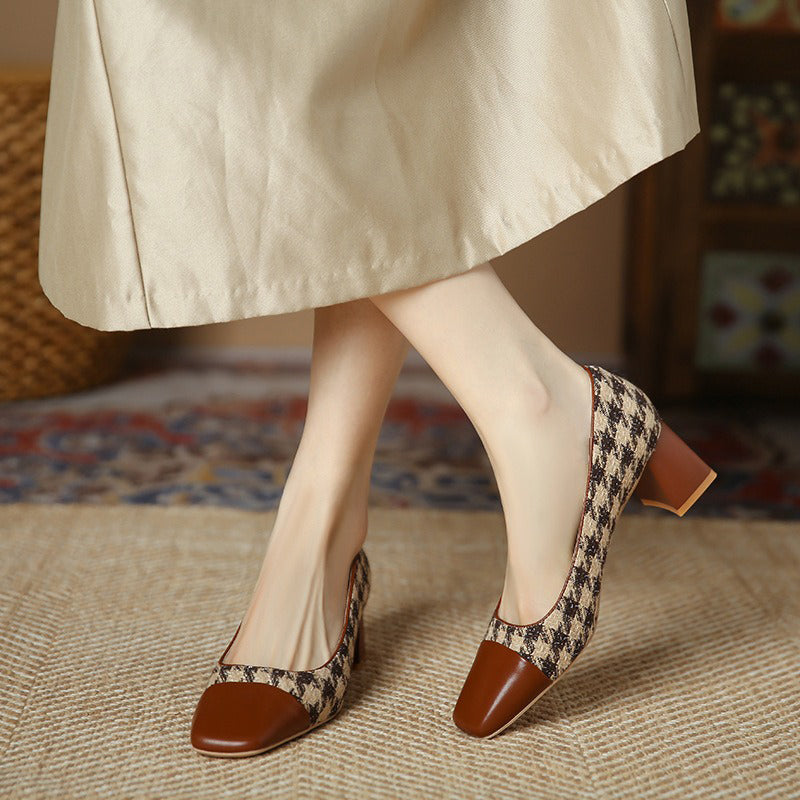 【l’aise】Chic Moments チェック パンプス