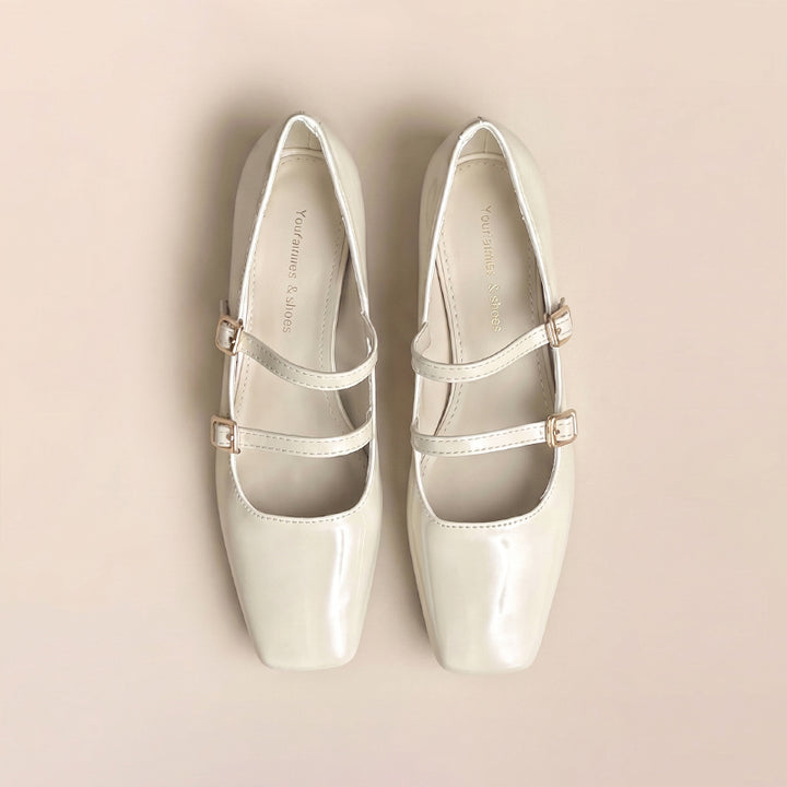 【l’aise】Effortless Allure クララ ダブルストラップパンプス