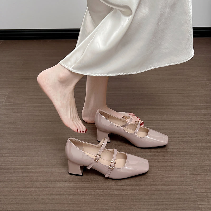 【l’aise】Effortless Allure クララ ダブルストラップパンプス