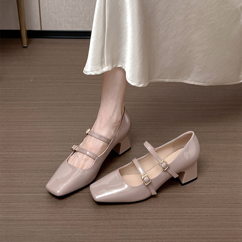 【l’aise】Effortless Allure クララ ダブルストラップパンプス